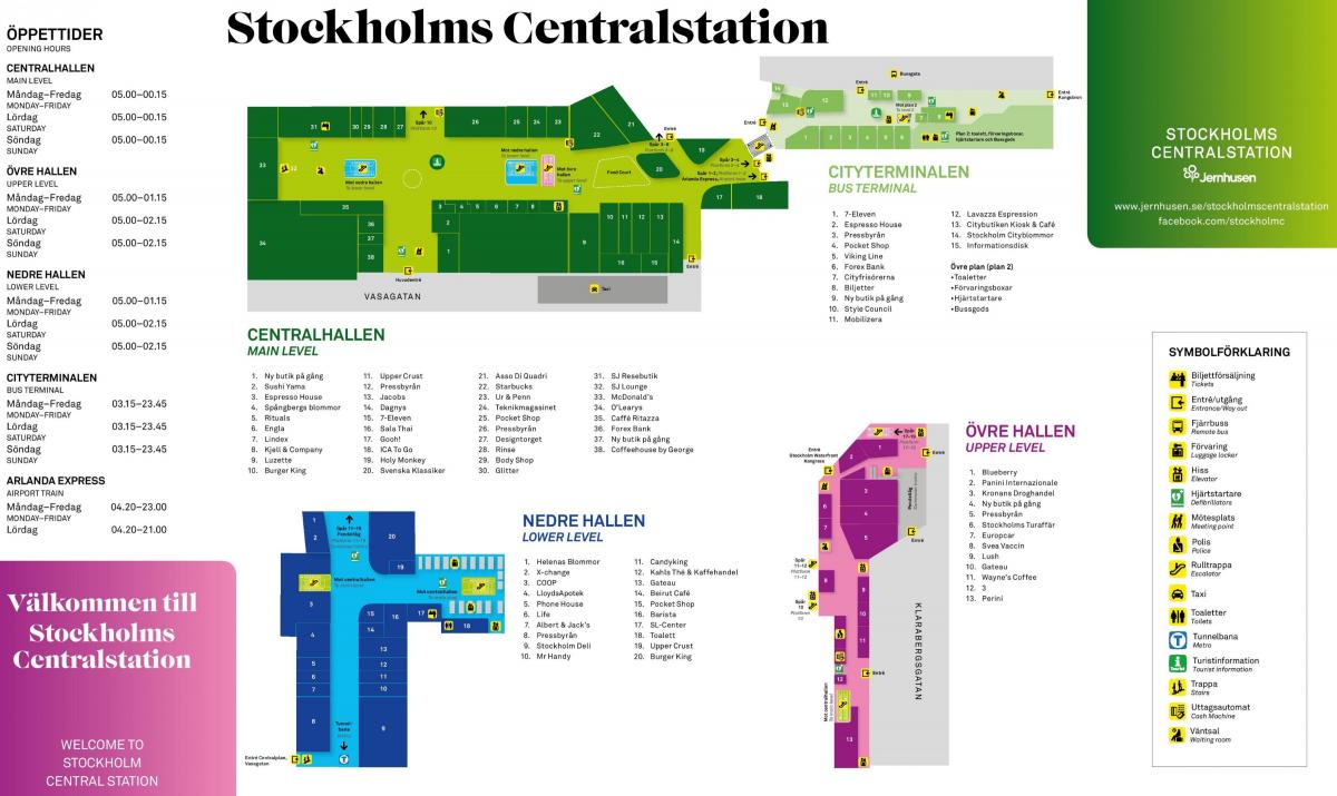 Estocolmo, a estação ferroviária mapa