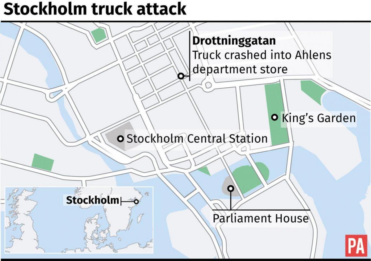 mapa de Estocolmo, drottninggatan