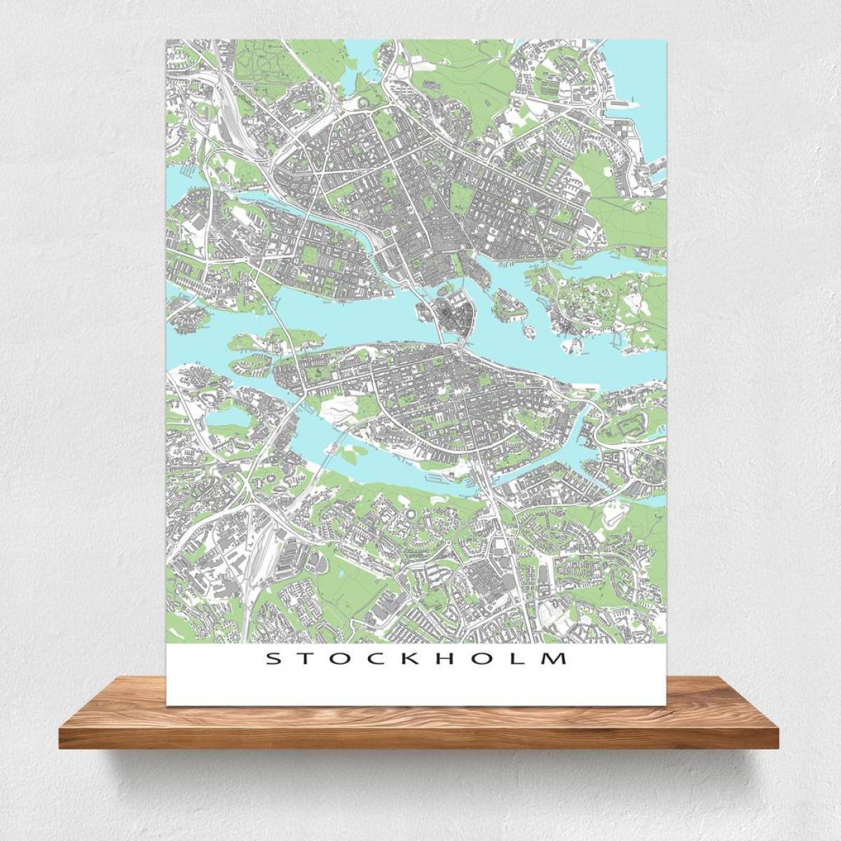 mapa de Estocolmo mapa de impressão