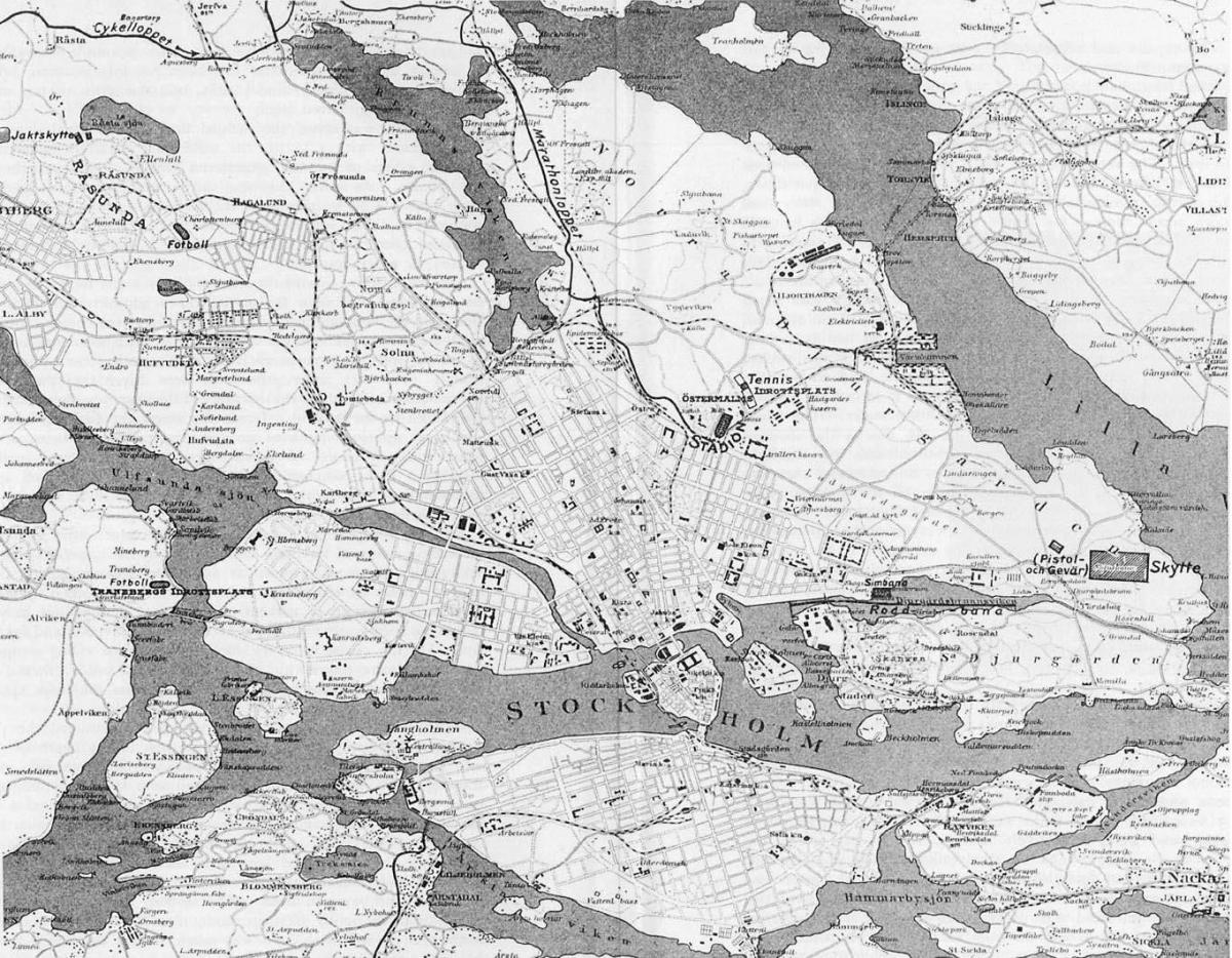 mapa de Estocolmo e da cidade velha
