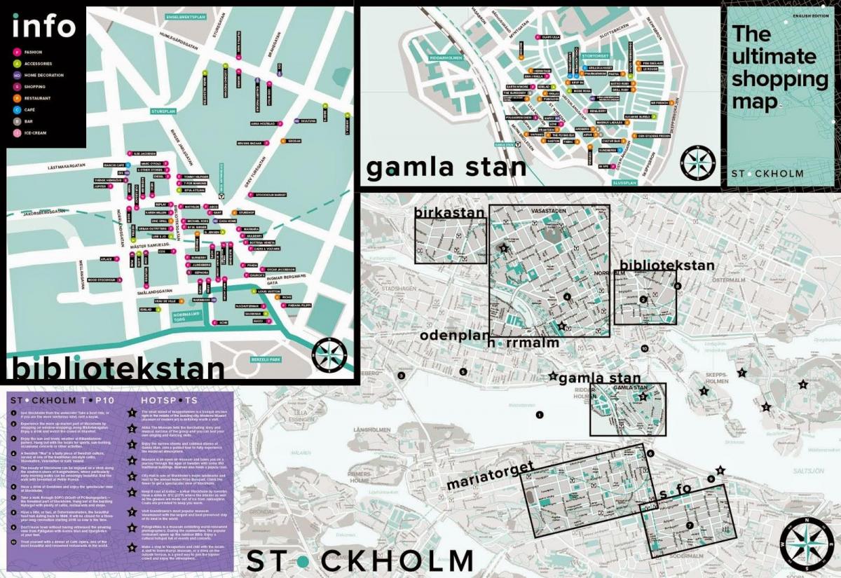 mapa de Estocolmo de compras