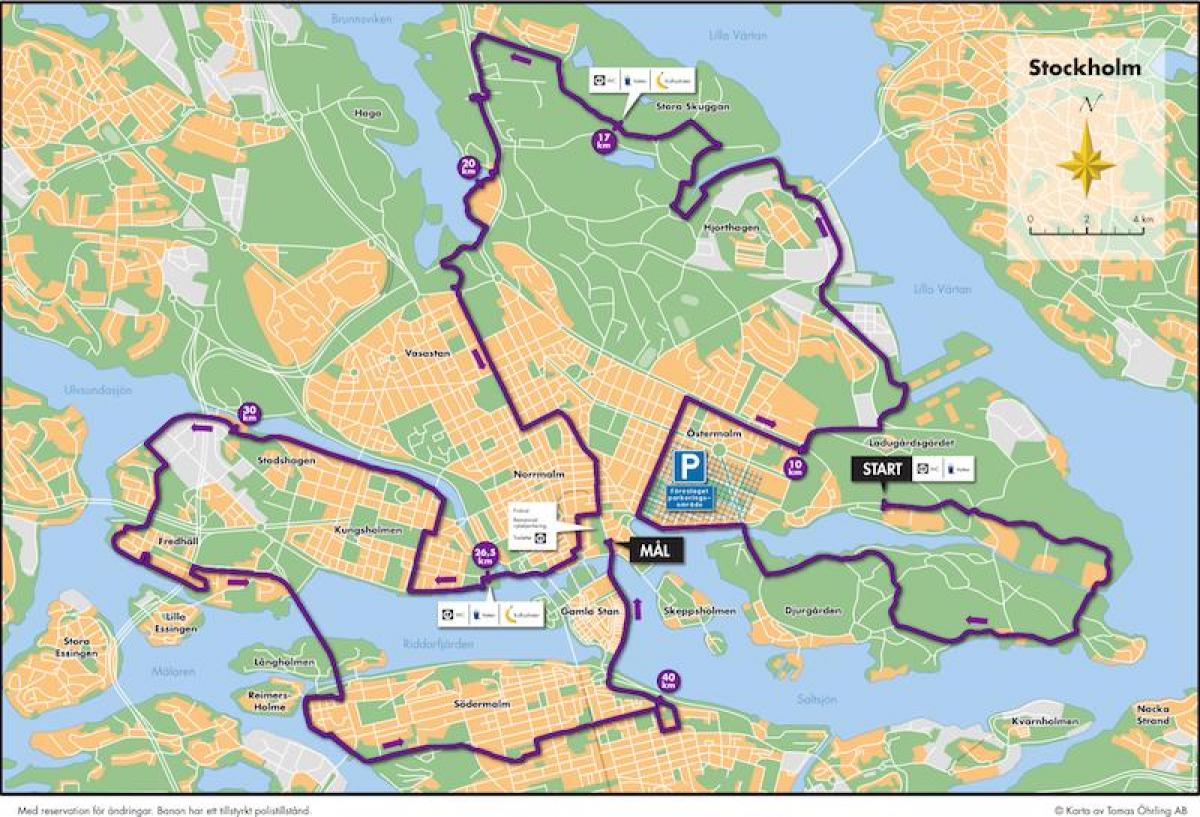 Estocolmo bicicleta mapa