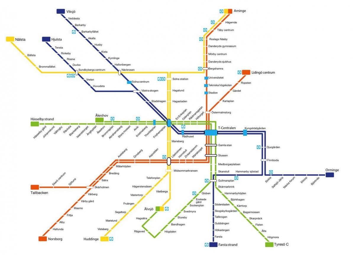 mapa de Estocolmo de metro de arte
