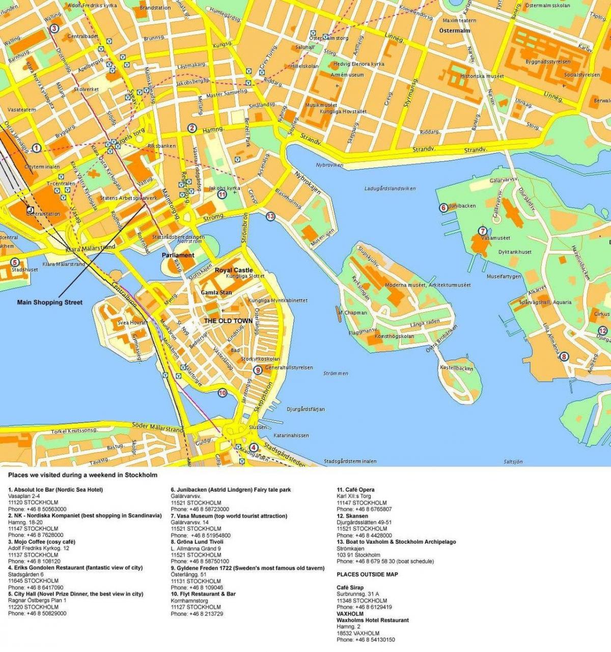 mapa de Estocolmo para o terminal de cruzeiros