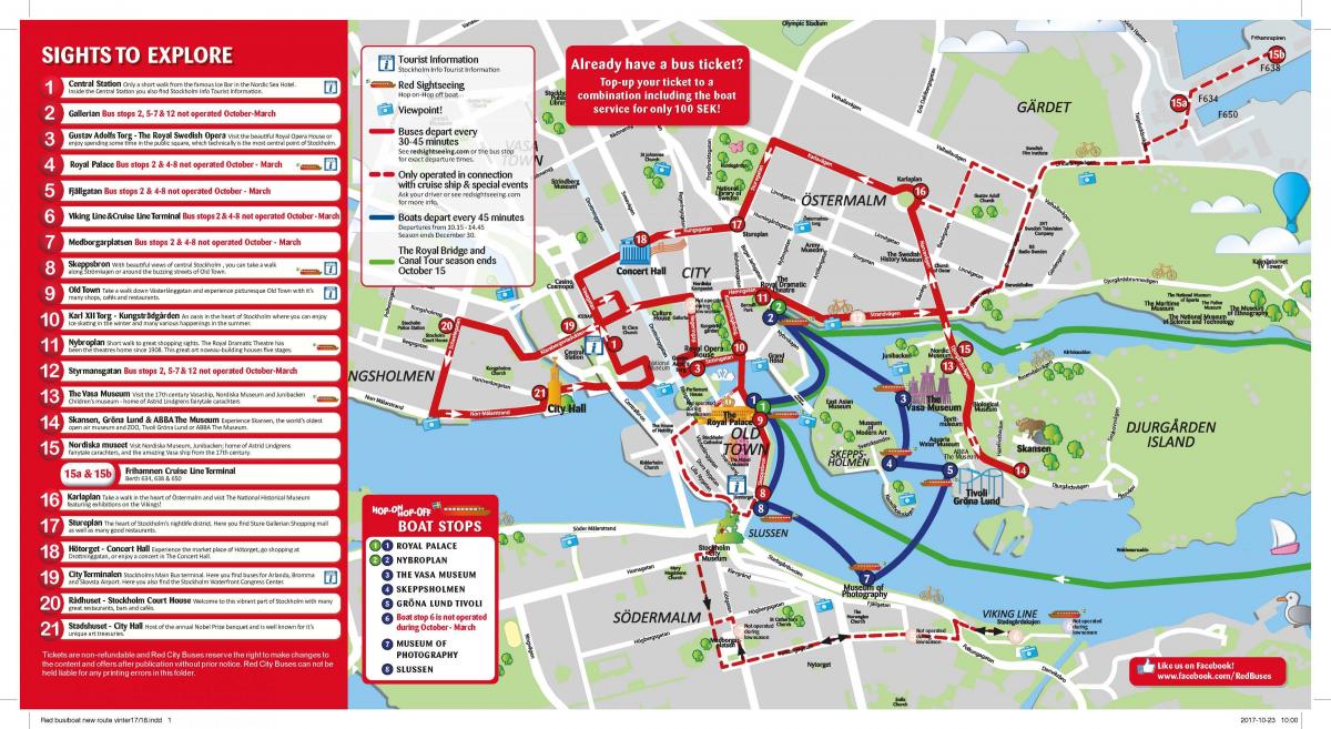linhas de ônibus mapa de Estocolmo