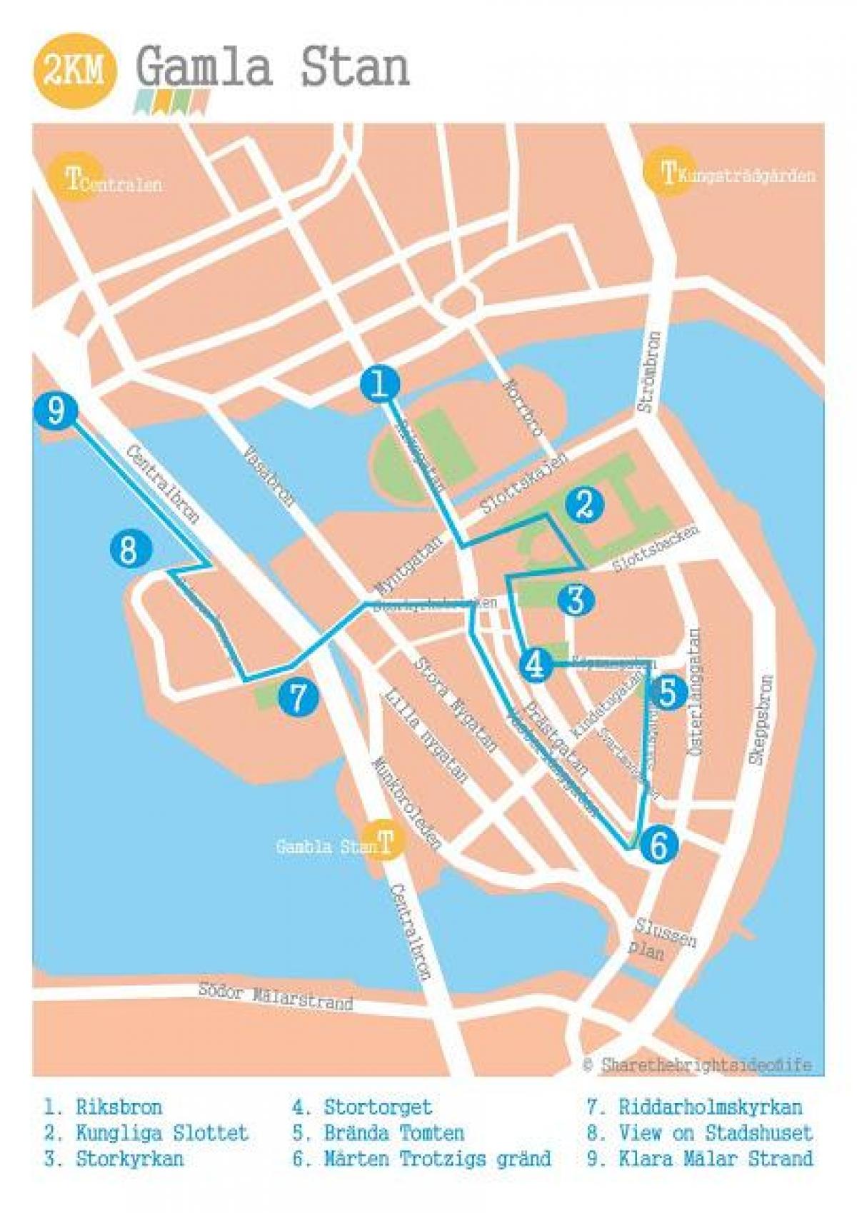 Estocolmo gamla stan mapa