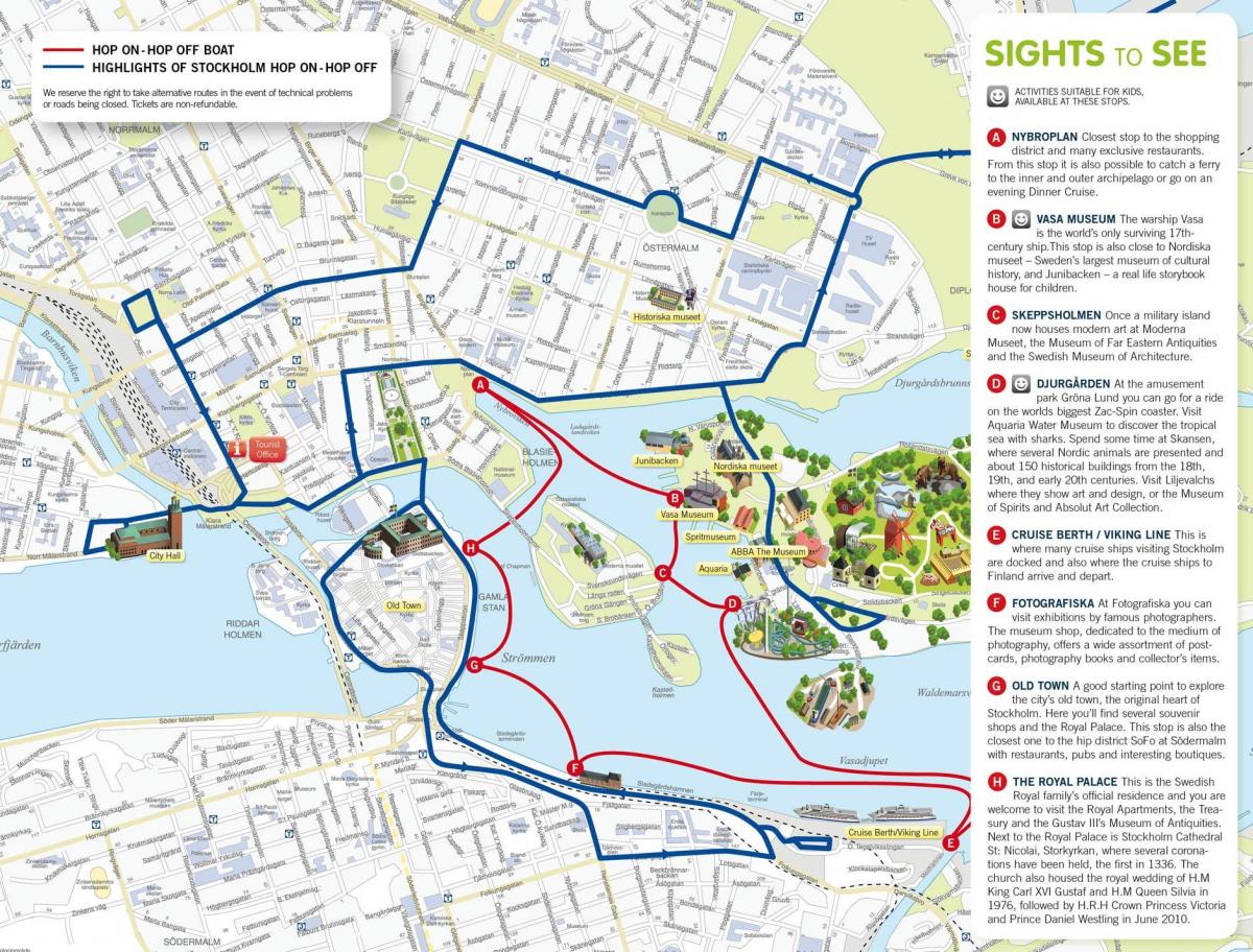 Estocolmo hop on hop off barco mapa
