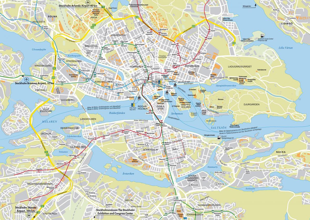 mapa da cidade de Estocolmo
