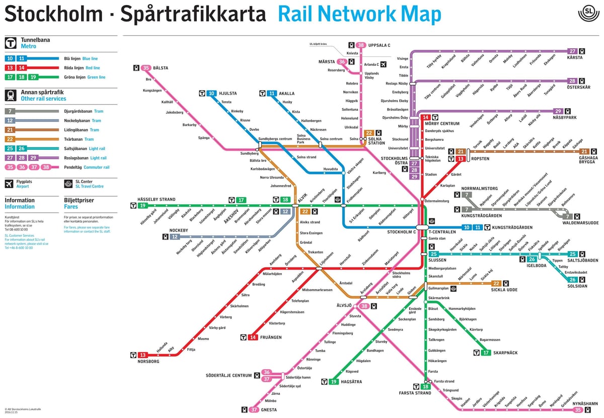 mapa do metrô em Estocolmo