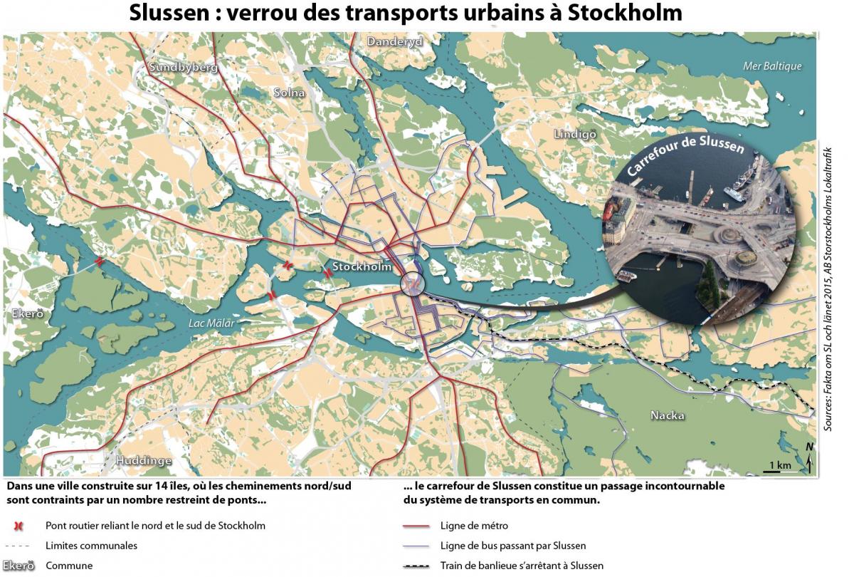 mapa de Stockholm slussen