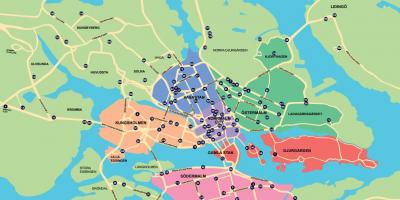 Mapa da cidade de bicicleta mapa de Estocolmo