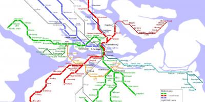 Mapa de Estocolmo, a estação de metro