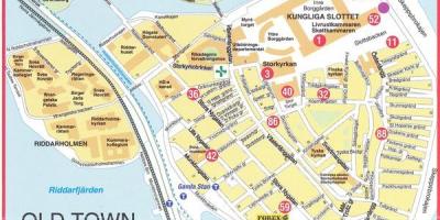 Mapa da cidade velha de Estocolmo, Suécia