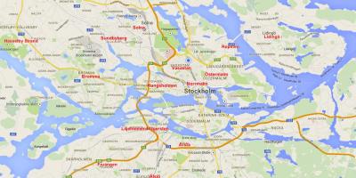 Mapa de bairros de Estocolmo