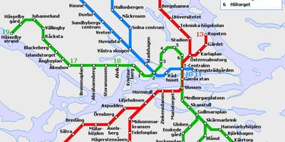 O transporte público de Estocolmo mapa