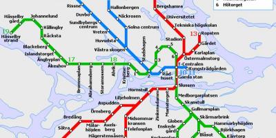 O transporte público de Estocolmo mapa