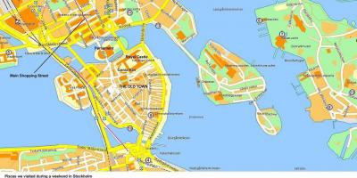 Mapa de Estocolmo para o terminal de cruzeiros