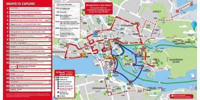 Linhas de ônibus mapa de Estocolmo