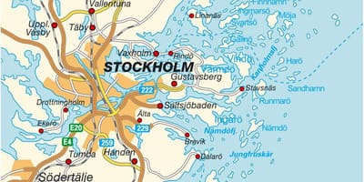 Estocolmo, Suécia mapa da cidade