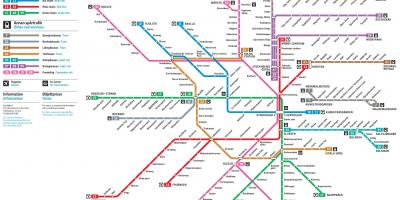 Mapa do metrô em Estocolmo