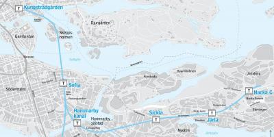 Mapa de nacka Estocolmo